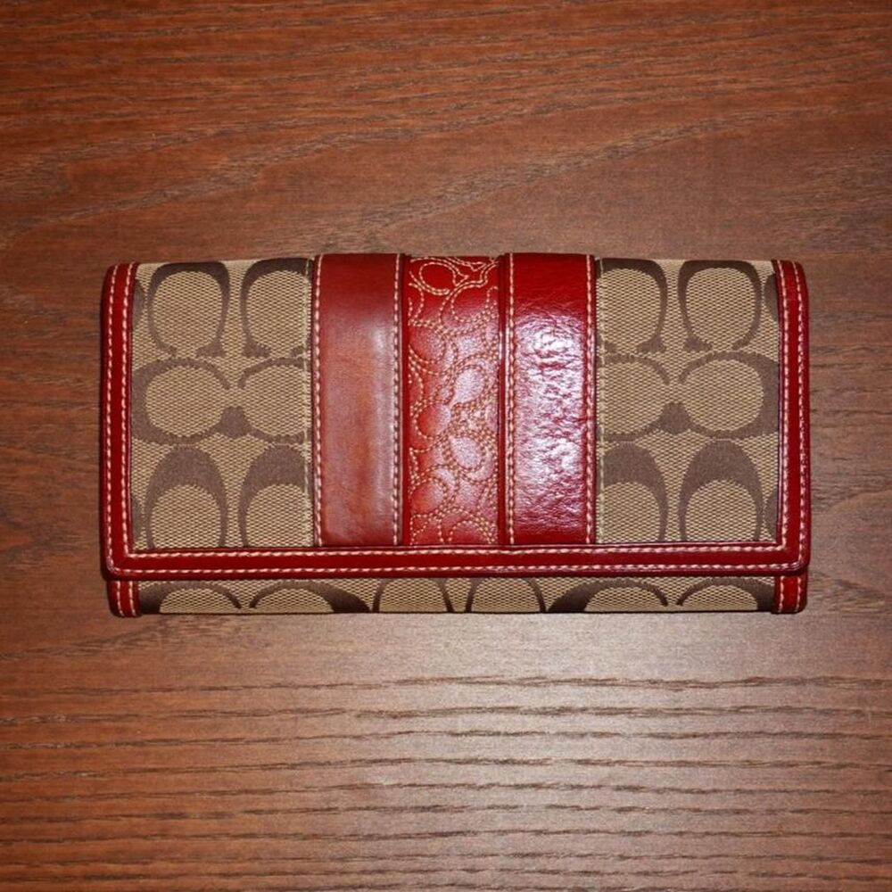 Coach Women's Brown and Tan Wallet-purses